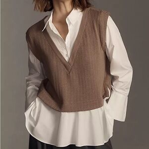 By Anthropologie Twofer Sweater Vest XS